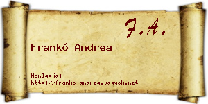 Frankó Andrea névjegykártya