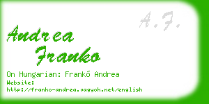 andrea franko business card