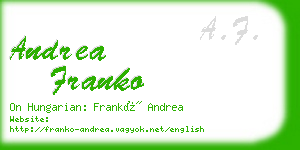 andrea franko business card